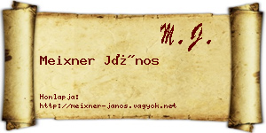 Meixner János névjegykártya